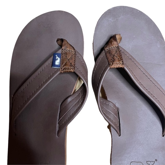 VINEYARD VINES Contoured Leather Flip Flops - Picture 6 of 7